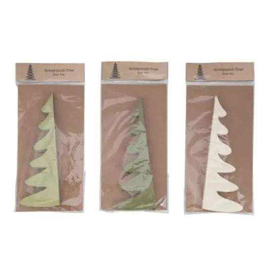 Hello Honey&reg; 9" Green & Cream Paper Honeycomb Tree Set {5}