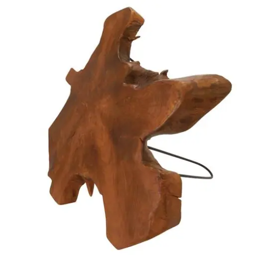 28" Brown Teak Contemporary Coffee Table {3}