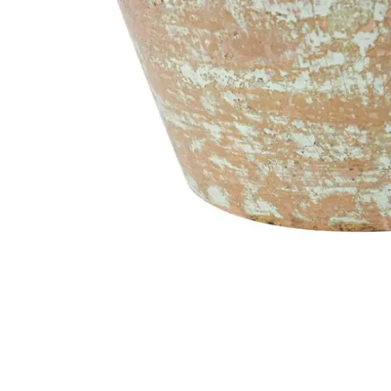 Brown Ceramic Antique Style Textured Patina Vase {5}