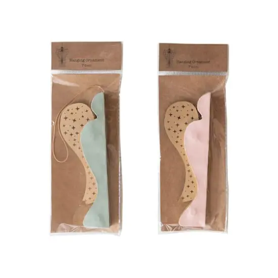 Hello Honey&reg; 3.75" Green & Red Paper Folding Honeycomb Angel Ornament Set with Star Cut-Outs & Gold Glitter {4}