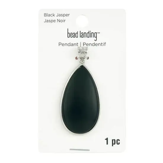 Black Jasper Teardrop Pendant by Bead Landing&trade; {4}