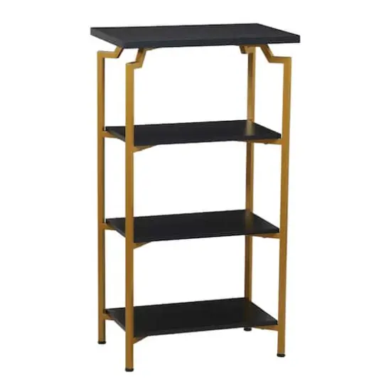 Household Essentials Crown 43" 4-Tier Bookshelf Black {1}
