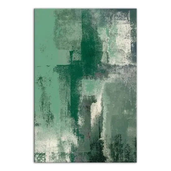 Radiant Green Abstract 24" x 36" Canvas Wall Art {1}