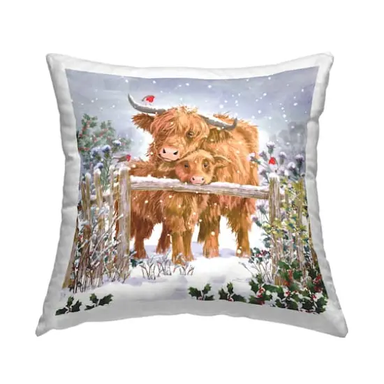 Stupell Industries Cuddling Cattle Farm Pillow {1}