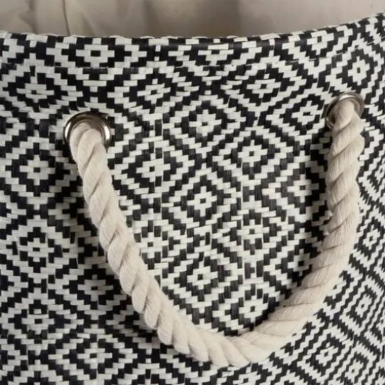 DII&reg; Medium Round Geo Diamond Paper Bin Black {4}