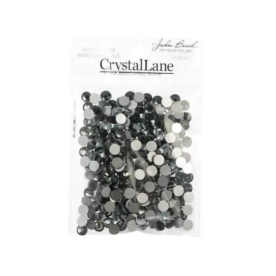 John Bead Crystal Lane SS30 Glass Round Flatback Rhinestones, 288ct. Black Diamond {4}