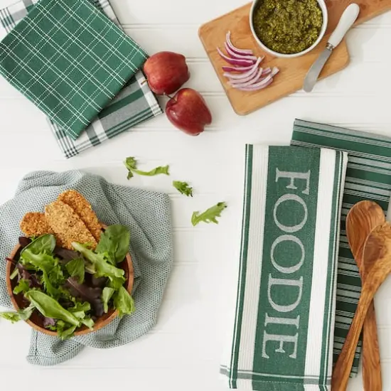 DII&reg; Foodie Dish Towel & Dishcloth Set Dark Green {4}