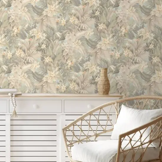 Tommy Bahama Umbrella Palm Peel & Stick Wallpaper Seaspray {4}