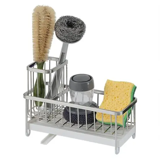 SunnyPoint NeverRust Stainless Utensil Sink Cleaning Tool Holder Satin Nickel {3}