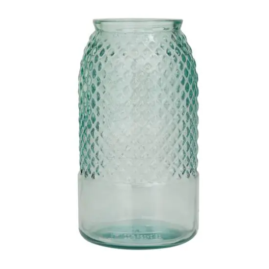 Blue Recycled Glass Spanish Decorative Jars 6" x 6" x 11" {6}