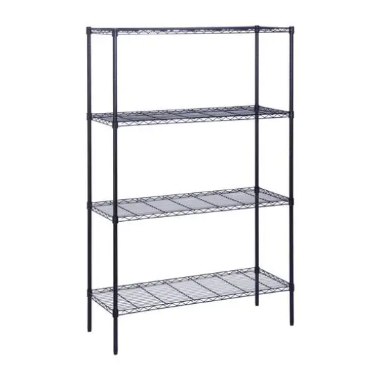 Honey Can Do Black 4-Tier Heavy Duty Adjustable Shelving Unit {4}