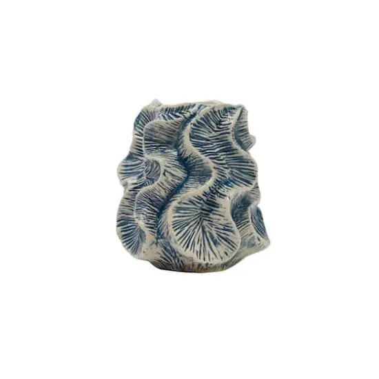 Hello Honey&reg; Bloomingville 7.5" Blue & Ivory Organically Shaped Stoneware Vase {6}