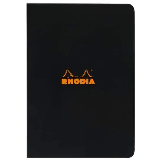Rhodia&reg; Black Side Stapled Lined Notebook, 9" x 11.75" {1}