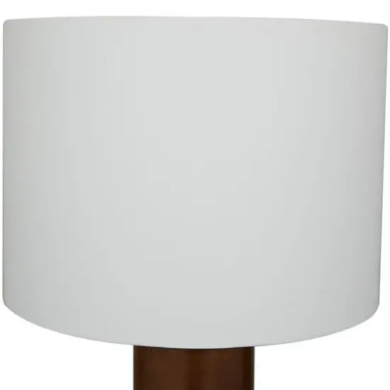 White Marble Thick Stand Table Lamp with Drum Shade 15" x 14" x 25" {6}