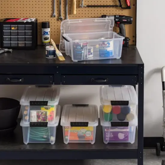 IRIS&reg; 13.5qt. Buckled Clear Boxes with Clear Buckle Lids, 6ct. {18}