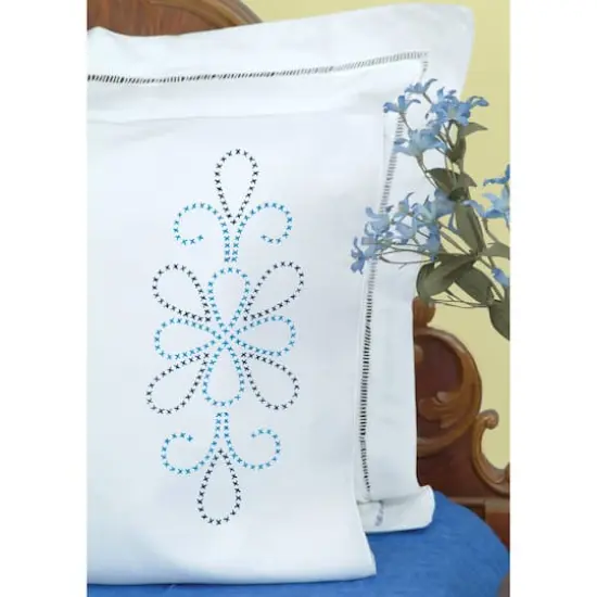 Jack Dempsey XX Design Perle Edge Stamped For Embroidery Pillowcase Set {5}