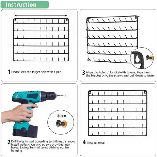 NEX&trade; Black 54-Spool Wall-Mounted Sewing Thread Rack, 4ct. {5}