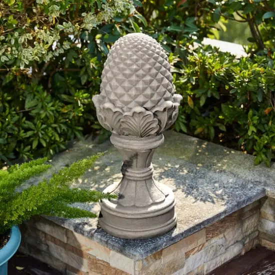 Glitzhome&reg; 22.5" Artichoke Garden Statue Gray {5}