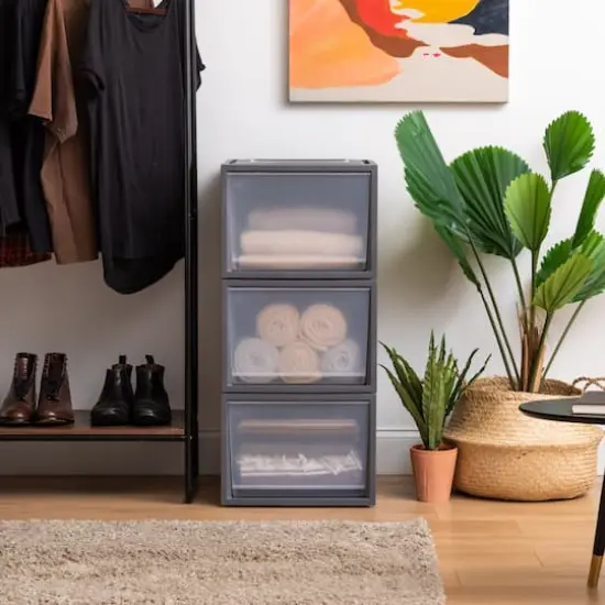 Iris&reg; Gray Deep Box Chest Drawer, 3 Pack {3}