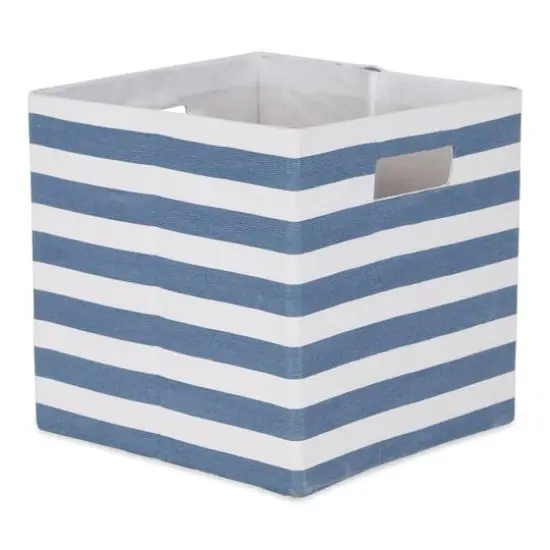 DII&reg; Striped Square Storage Cube French Blue {1}