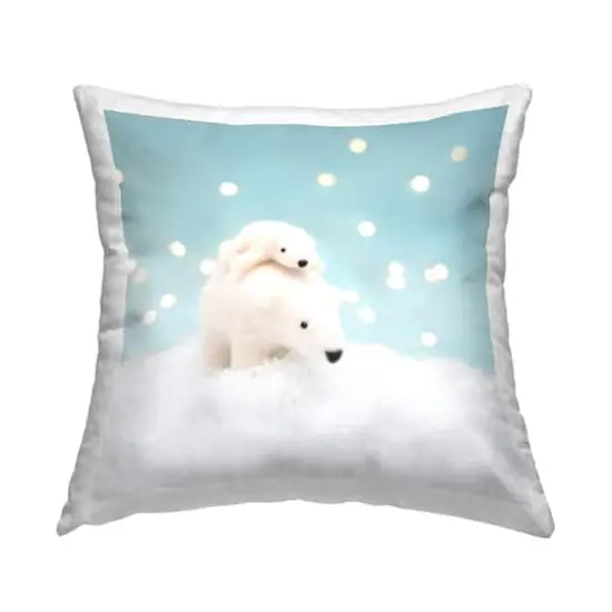 Stupell Industries Snowy Polar Bear Family Throw Pillow {1}