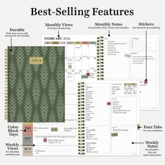 TF Publishing 2024 Printed Garden Medium Weekly Monthly Planner {8}