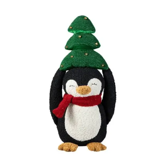 Glitzhome&reg; 21.25" Christmas Fabric Penguin with Top Tree D&eacute;cor {7}
