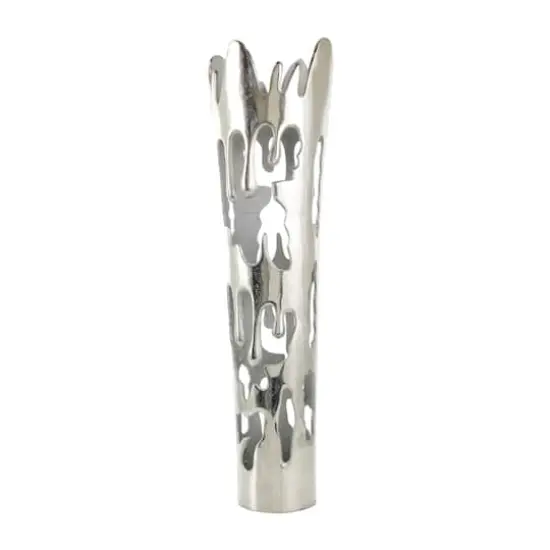 31" Silver Aluminum Drip Vase with Melting Designed Body {8}