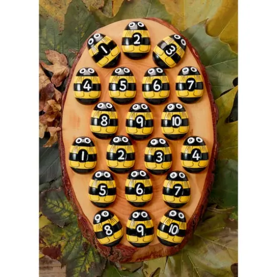 Yellow Door Honey Bee Number Stones {4}