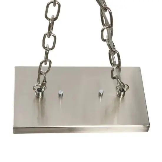 Hello Honey&reg; Robert Stevenson Lighting Jameson Metal & Seedy Glass 6-Light Linear Chandelier Brushed Nickel {9}