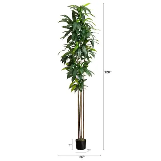 10ft. Potted Green Artificial Dracaena Tree with Real Touch Leaves {3}