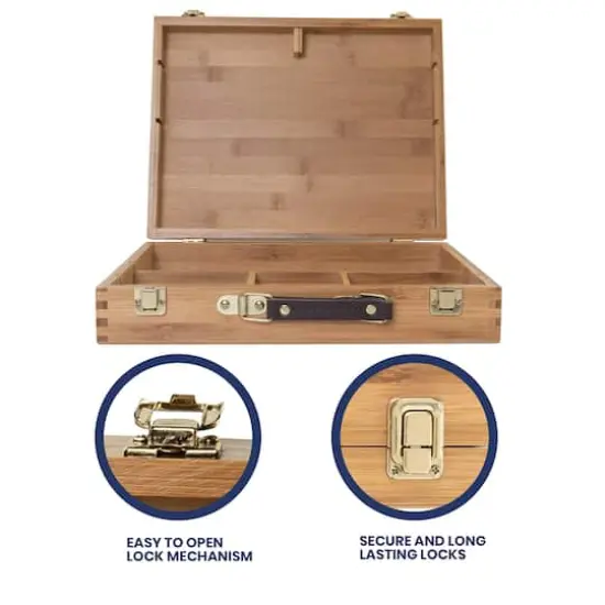 Pacific Arc 14" x 11" Bamboo Paint Box with Palette & 5 Compartments {3}