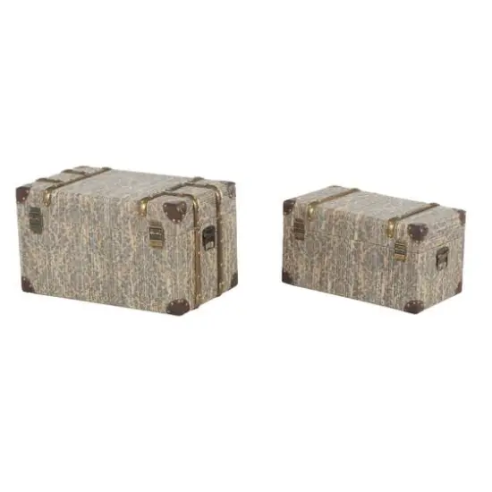 Vintage Blue Decorative Trunk Set {7}