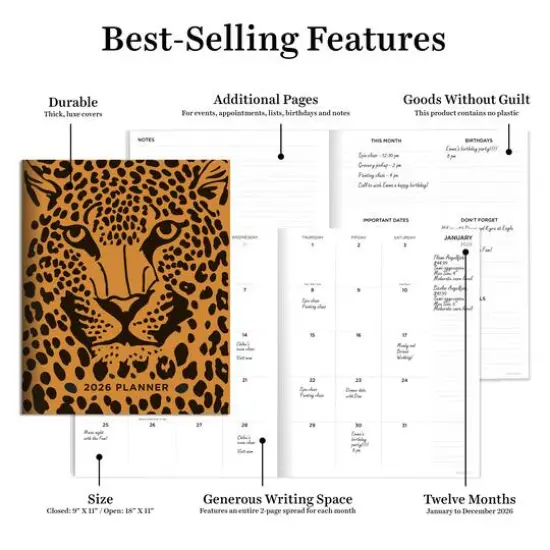 2026 Exotic Cat Large Monthly Planner {6}