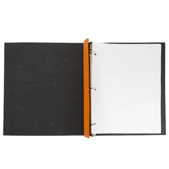 JAM Paper 0.75" Italian Leather 3-Ring Binder Orange {6}