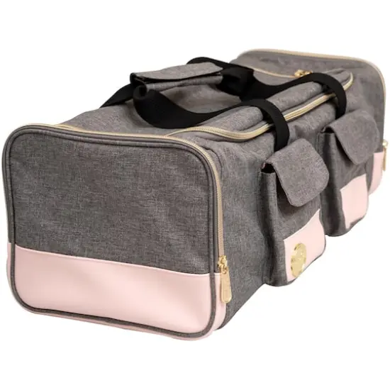 We R Memory Keepers&reg; Pink & Gray Crafter's Machine Tote {9}