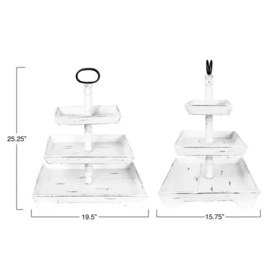 Hello Honey&reg; 25" White Decorative 3 Tier Tray {6}