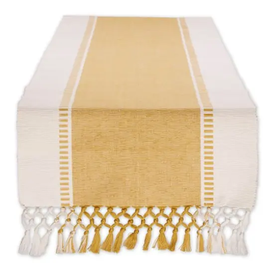 DII&reg; 72" Dobby Stripe Table Runner Honey Gold {1}