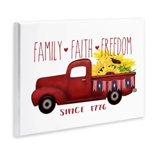 Stupell Industries Family Faith Freedom Americana Floral Country Truck Wall Plaque Art {4}
