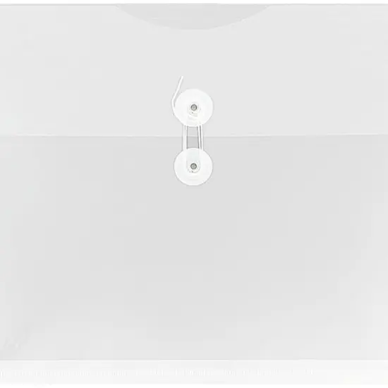 JAM Paper 9.75" x 14.5" Clear Plastic Button & String Closure Booklet Envelopes, 24ct. {3}