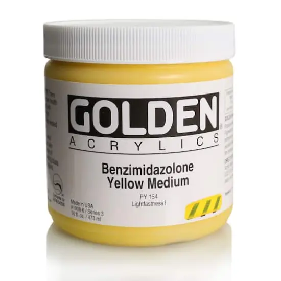 Golden&reg; Heavy Body Acrylic Paint, 16oz. Benzimidazolone Yellow Medium {1}