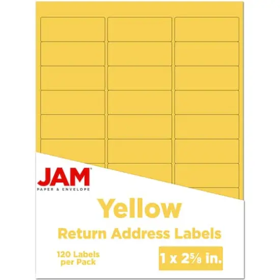 JAM Paper Standard Mailing Return Address Labels Yellow {1}