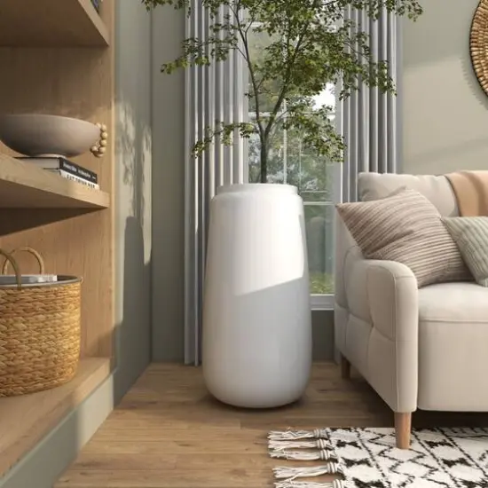 30" Tall White Floor Vase {9}