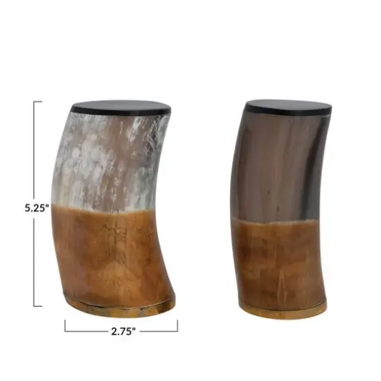 Hello Honey&reg; 5.25" Horn & Brass Bookends Set {7}