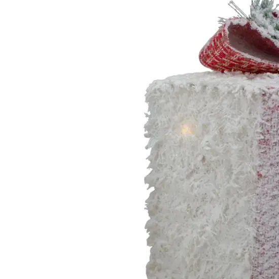 LED Frosted Rattan Christmas Gift Boxes with Pinecones Set {4}