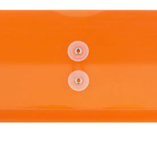 JAM Paper 5.25" x 10" Plastic #10 Business Envelope with Button and String Tie Closure, 108ct. Orange {4}