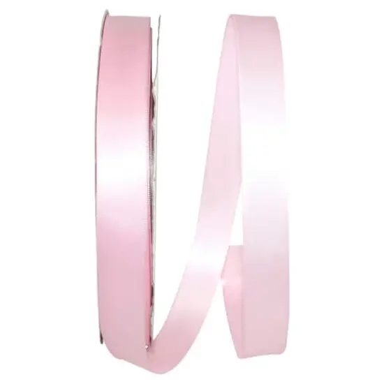 JAM Paper 7/8" x 100yd. Double Face Satin Ribbon Light Pink {1}