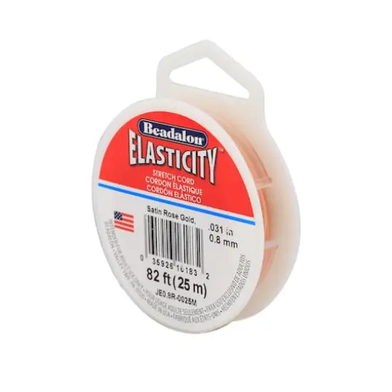 Beadalon&reg; Elasticity&trade; 0.8mm Stretch Cord, 25m Satin Rose Gold {1}