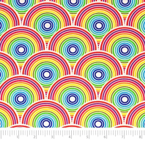 SINGER Rainbow Circles Cotton Fabric {1}