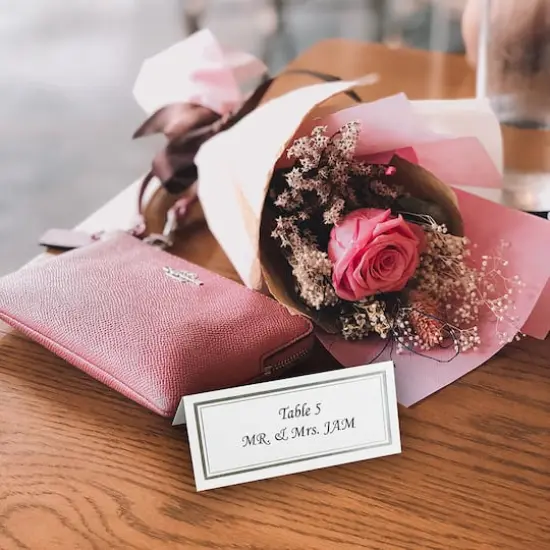 JAM Paper Double Metallic Border Fold-Over Wedding Table Place Cards, 100ct. White with Silver Double Border {4}